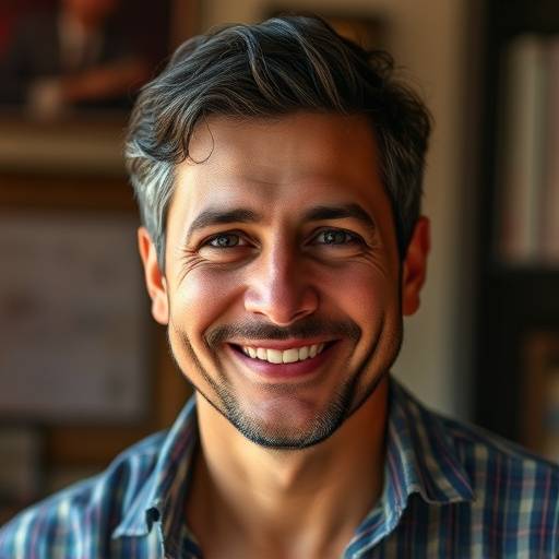 Foto do professor Roberto Almeida, experiente em ensinar espanhol para viajantes.